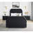 1pc Black Nightstand Upholstery Fabric Marble Top Two Storage Drawers Wooden Bedroom Furniture Oval Black-665172582