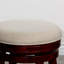 Tabouret de comptoir 24 po, finition cerisier, siège en tissu beige-1089235787-1089235788