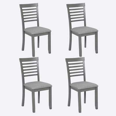 Dining Chairs Only, Wooden Dining Chairs Set of 4, Kitchen Chair with Padded Seat, Upholstered Side Chair for Dining Room, Living Room