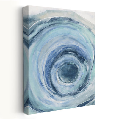 Géode de l'aquarelle - art abstrait de cercles bleus