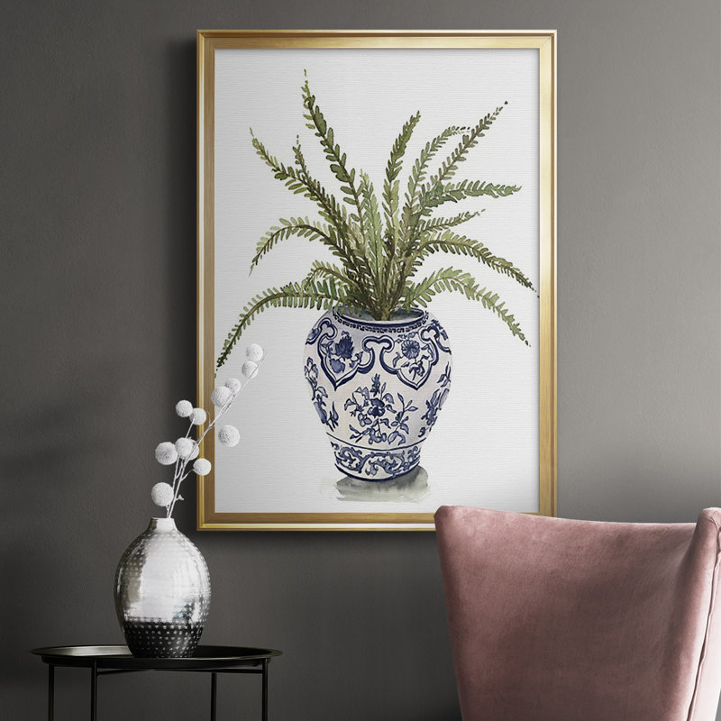 Fern House I, reproduction encadrée de qualité supérieure - prête à être accrochée, H 30,5 po x l 22,5 po x P 1 po, Or