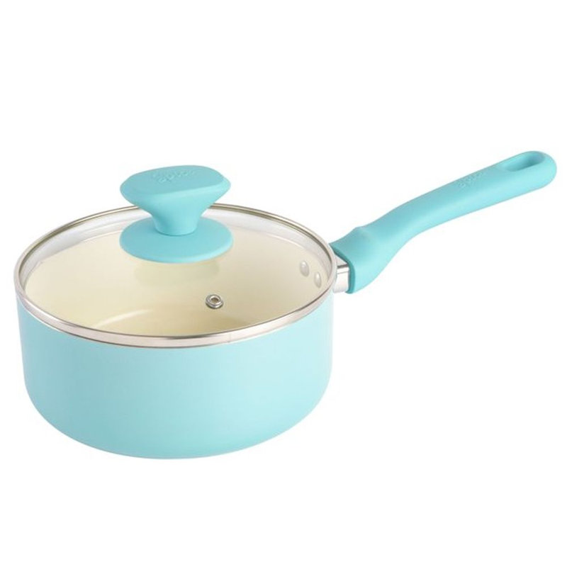 Batterie de cuisine antiadhésive en céramique 10 pièces Tia Mowry, Menthe