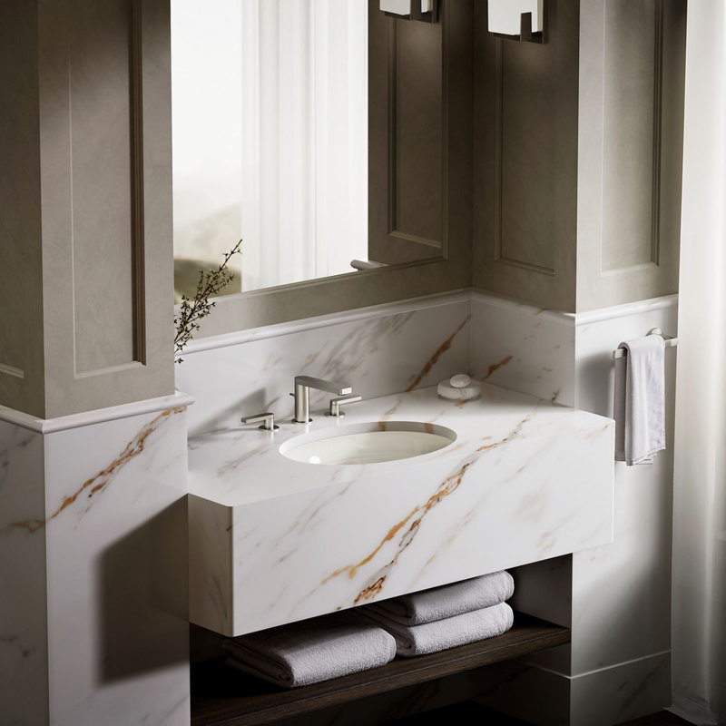 Serif Metal Oval Undermount Bathroom Sink, Suede