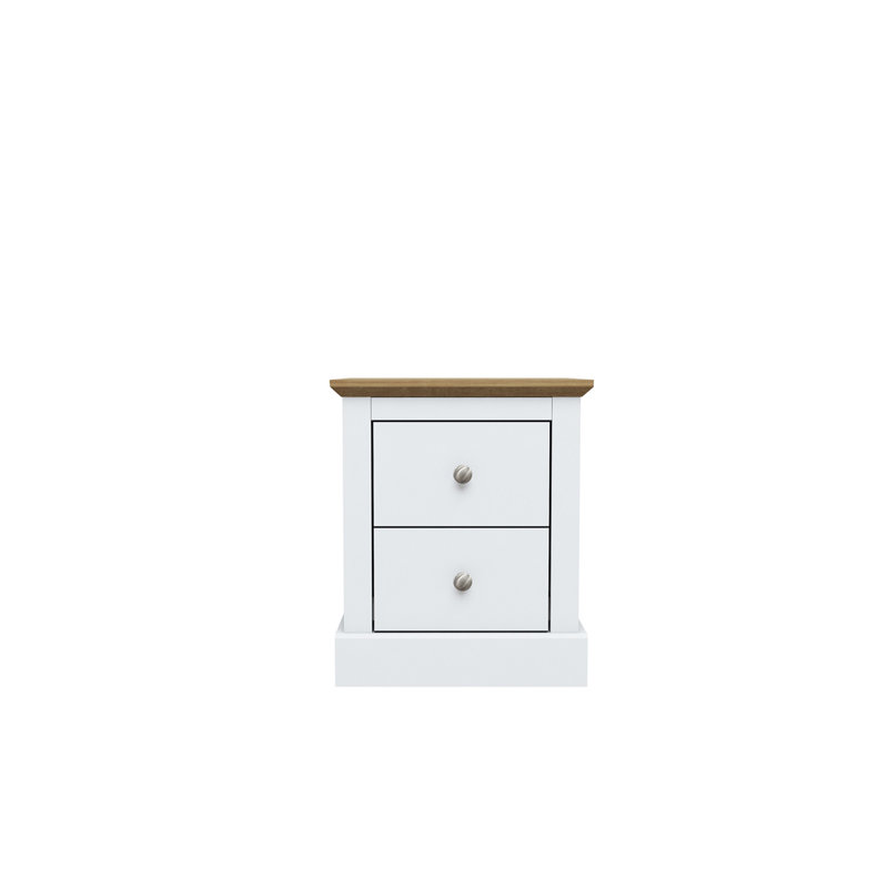 Devon 45.9cm W Manufactured Wood Bedside Table, White