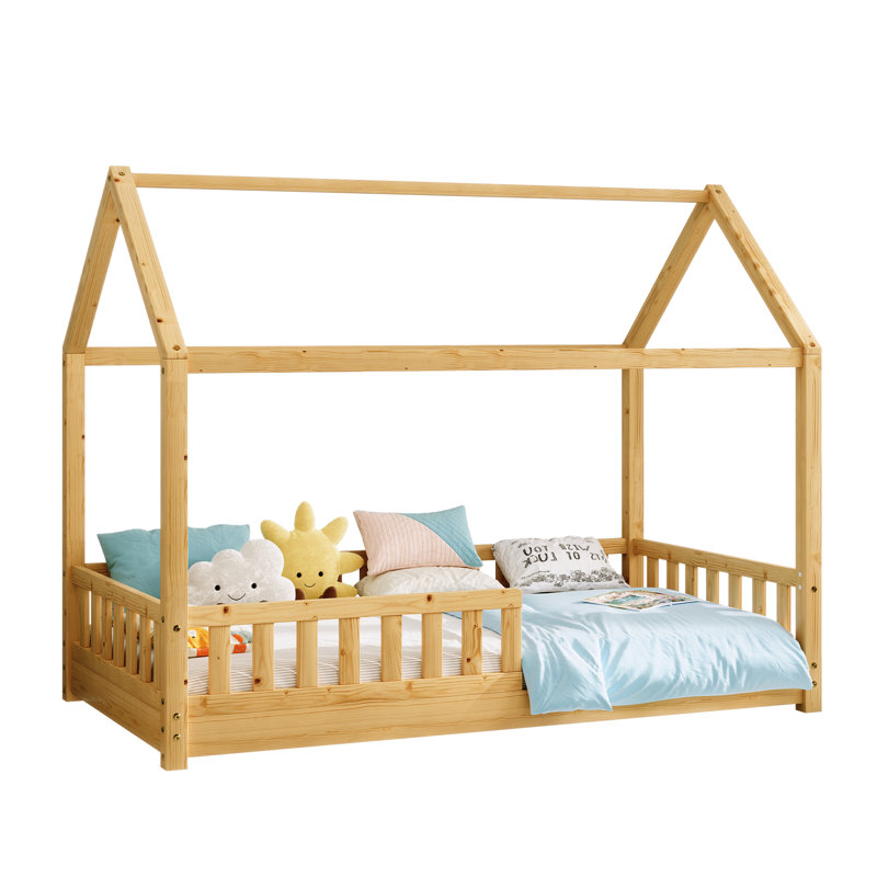 European Single (90 X 200 Cm) Toddler Beds House Beds, Natural Wood