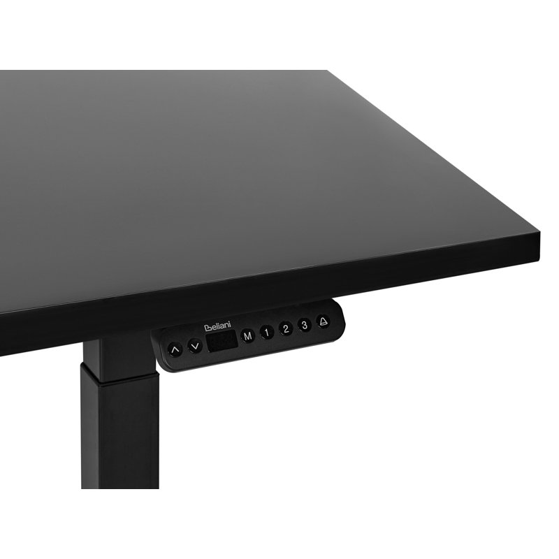 Luff Adjustable Metal Base Standing Desk, 128cm H x 120cm W x 72cm D, Black, Black