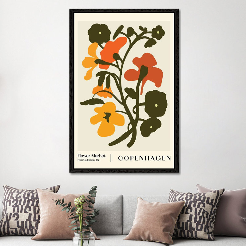Flower Market. Copenhagen by NKTN - Gallery-Wrapped Canvas Giclée on Canvas, 66.04 cm H x 45.72 cm W, Black