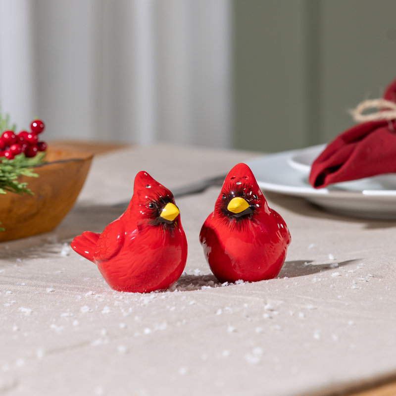 Ensemble de salières et poivrières en céramique Joyful Cardinals