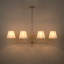 Lustre linéaire moderne à 4 lumières avec abat-jour en tissu blanc-1325027388
