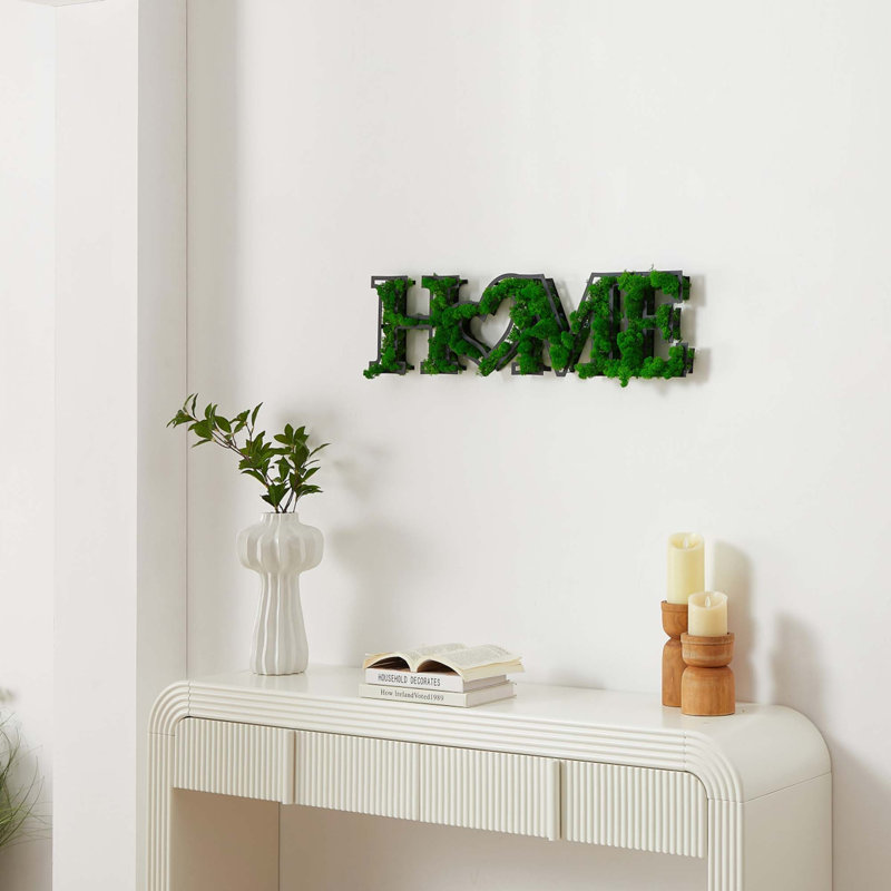 Décoration murale MAISON lettre art mousse