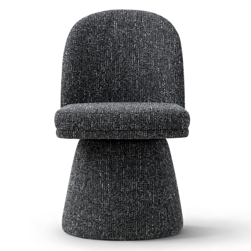 Upholstered 360°Swivel Vanity Chair, Black