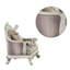 Chaise royale Kin 52 po, dossier couronné à volutes, tissu à motif cachemire, blanc