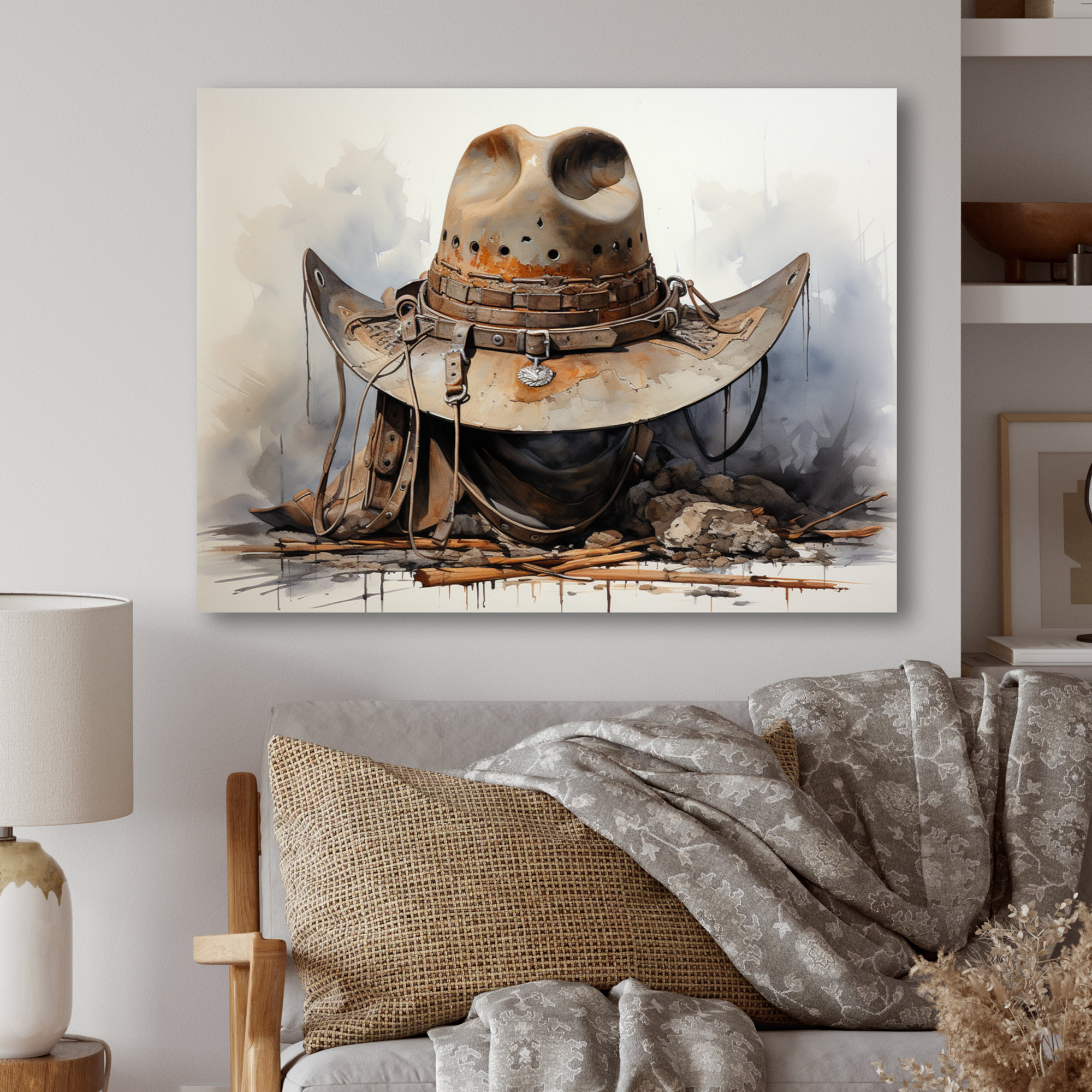 Union Rustic Minimalism Cowboy Hat III - Cowboys Metal Wall Decor | Wayfair