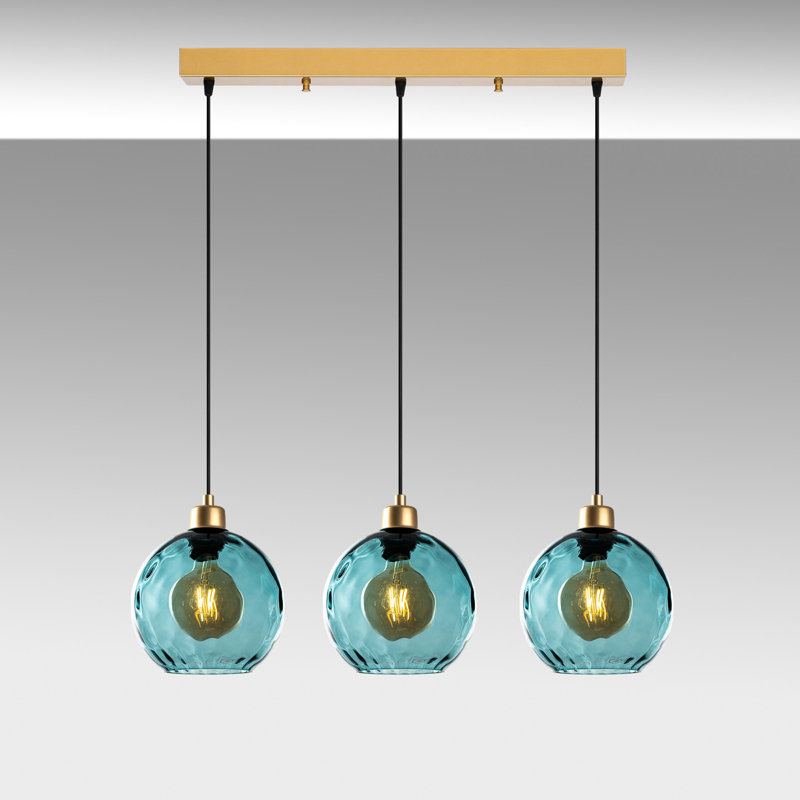 Sheen Chandelier, Gold, Teal