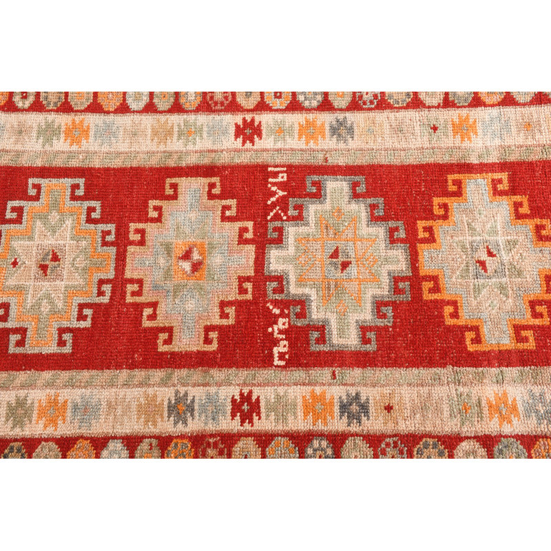 Tapis de couloir en laine rouge Elegant