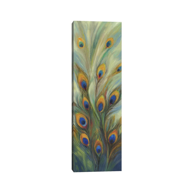 Peacock Tale by PI Studio - Wrapped Canvas Panoramic Painting, 30.48 cm H x 91.44 cm W x 1.91 cm D