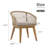 Rope Woven Patio Dining Chair with Cushions-2088338989
