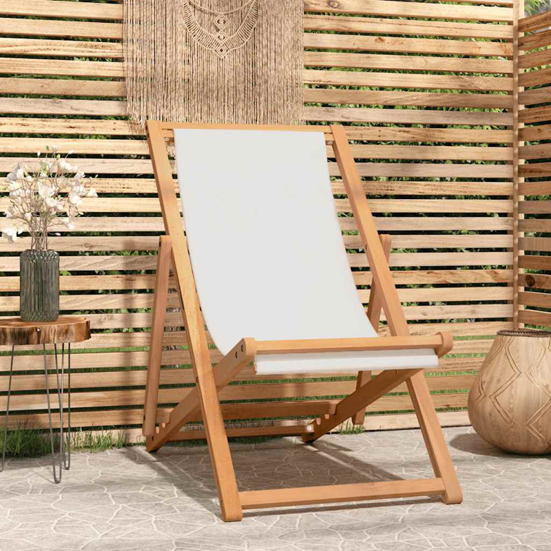 Kingston Deck Chair Teak 56x105x96 cm, Cream