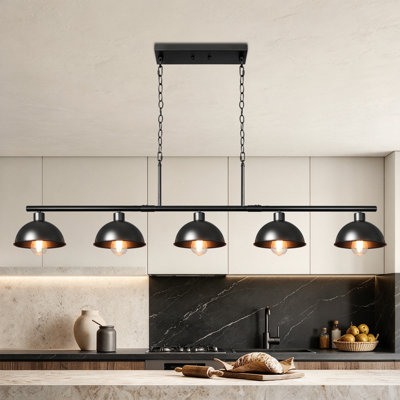 Dardani 5 - Light Dimmable Farmhouse Chandelier Billiard & Pool Table Lights Black Chandelier Island Lights for Kitchen Dining Room Light Fixture