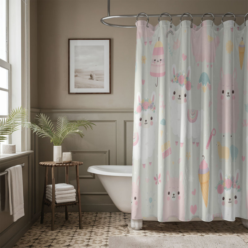 Rideau de douche standard 1 pièce Cute Fuzz, H 74 po x l 71 po