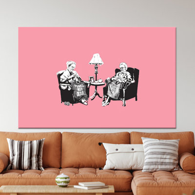 «Elegant Grandma Graffiti Art Print», impression murale sur toile imprimée, 1P encadrée d'or