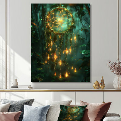 Magical Dream Catcher In The Enchanted Forest - Dreamcatcher Wall Art Decor