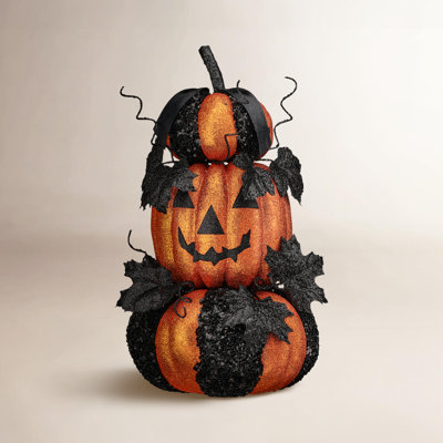 Lichter Glitter Pumpkin Stack Figurine