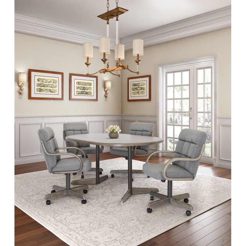 Ensemble de salle à manger extensible à 5 piédestaux North Reading, H 30 po x l 42 po x L 42/60 po