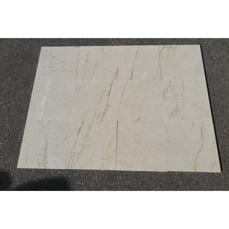 Crema Marfil Classico Polished 12" x 12" Marble Stone Look Wall & Floor Tile