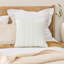 Striped White Square Throw Pillow Cover