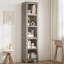 Bibliothèque à 5 tablettes avec étagères de rangement étroites de 71,3 po de hauteur et de rangement sur pied