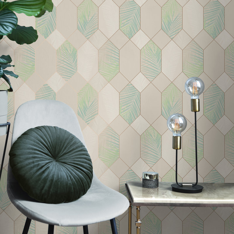 Miami Tropical Geo Wallpaper, Green