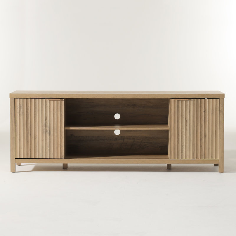 Nicolee 67'' W Storage Credenza, 25"H x 67"W x 15.4"D, Sand Oak