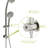 Multi Function Shower - 4.7" Rain Showerhead, 8 Hand Shower, Stainless Steel Hose, Adjustable Holder, Slide Bar, Angle Brushed Nickel Head System With Holder-127299595
