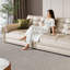 Canapé modulaire orange en cuir véritable-290587172-290587173