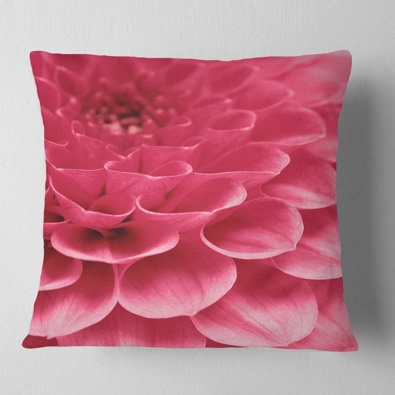 Pétales de fleurs roses abstraites - coussin à imprimé floral, 16 po x 1 po, Floral 2
