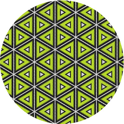 Laine tissée à la machine à motifs géométriques en laine et polyester vert/noir Tapis décoratif
