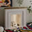 White +Burlywood Manufactured Wood Freestanding Fireplace-1355994257