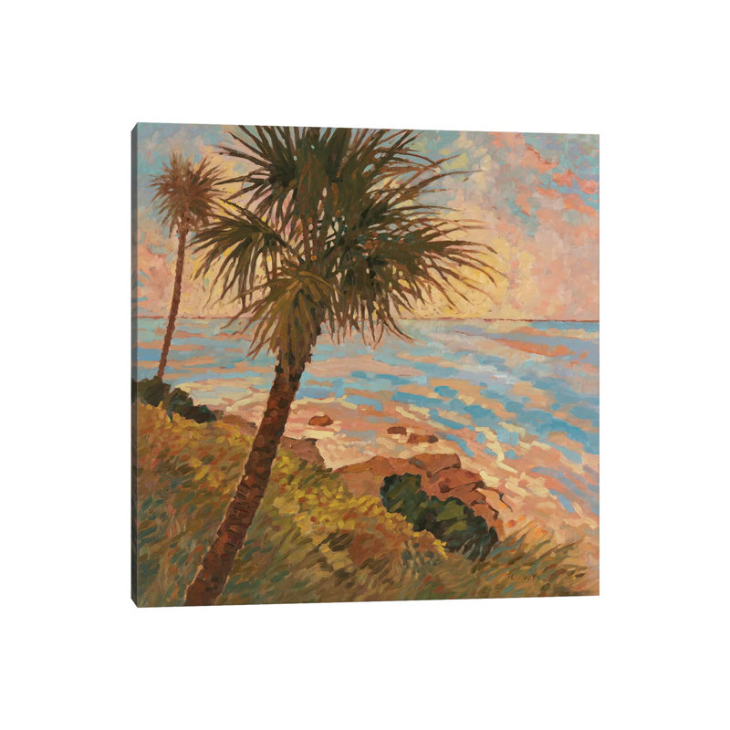 Palm Breeze II by Graham Reynolds - Wrapped Canvas Painting, 30.48 cm H x 30.48 cm W