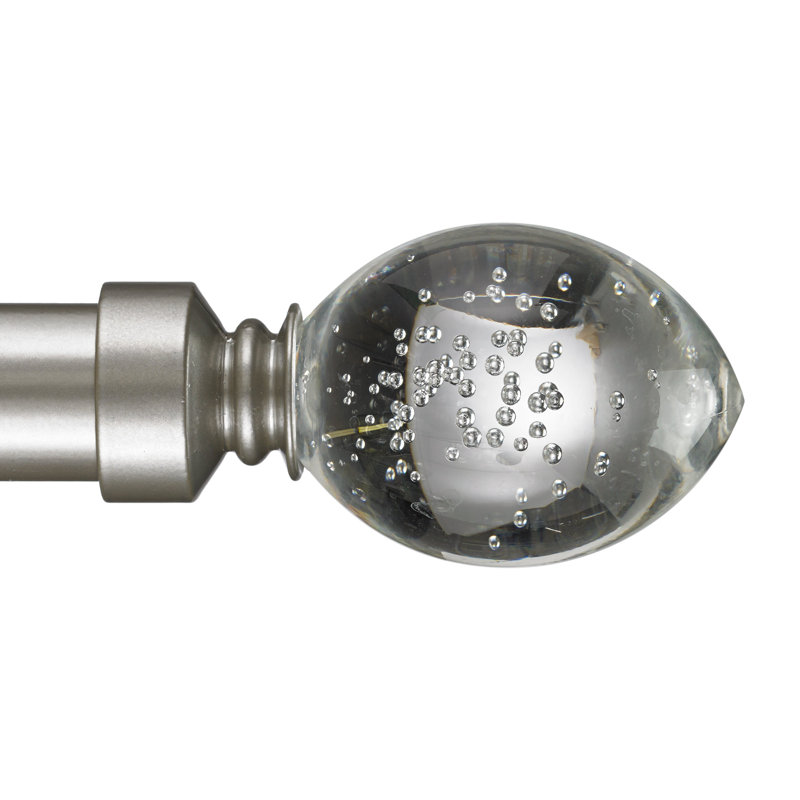 Tringle à rideaux simple 1,13 po Valmar, Argent antique, H 2,13 po x l 108 po x P 3,5 po