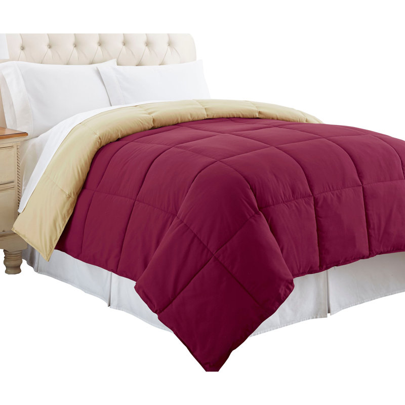 California King Pink and Beige Microfiber Reversible Comforter