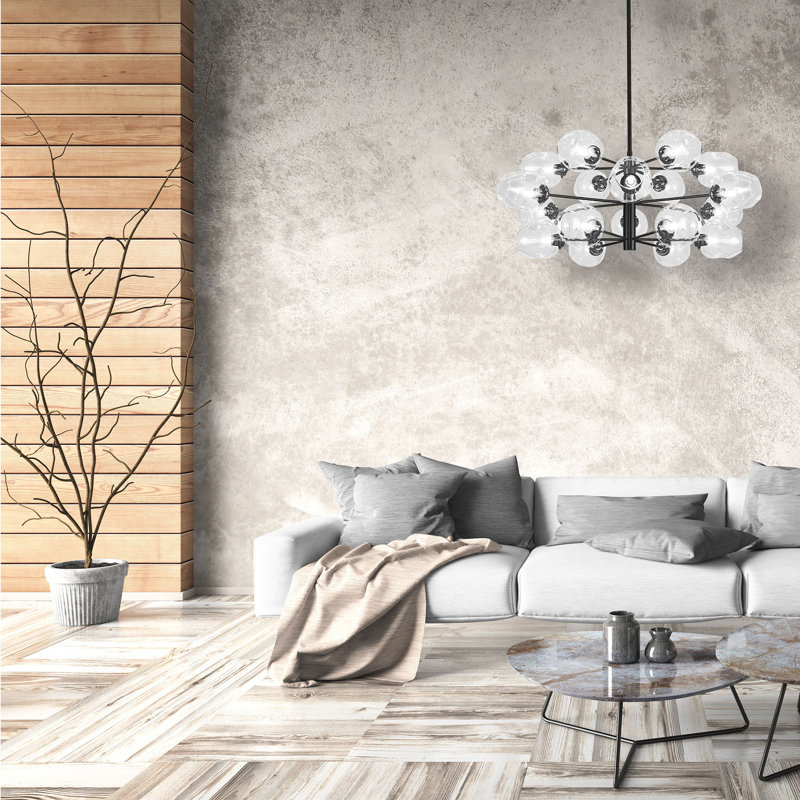Ripley 18 - Light Dimmable Sputnik Chandelier, Clear, Polished Chrome