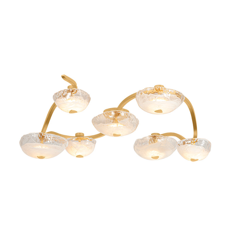 Plafonnier semi-encastré 7 lumières Kune par Noz Nozawa pour Corbett Lighting, 49.75