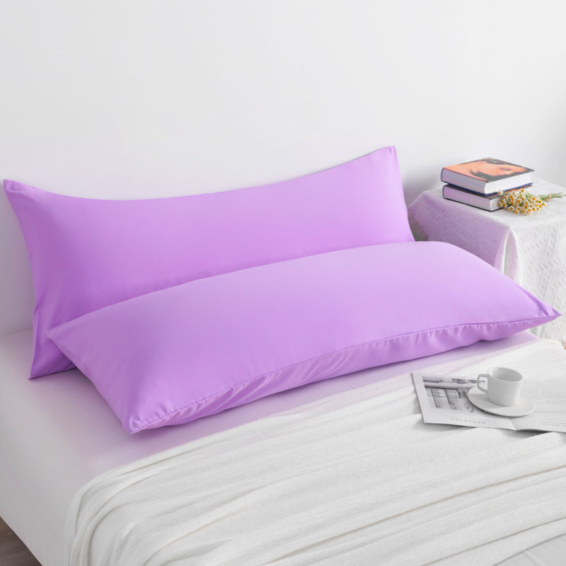 Taie d'oreiller corporelle en microfibre hypoallergénique 2 pièces, Mauve clair