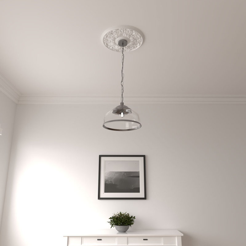 Médaillon de plafond H 16,5 po x l 16,5 po x P 1,125 po Apollo, Avec un couche d'aprêt