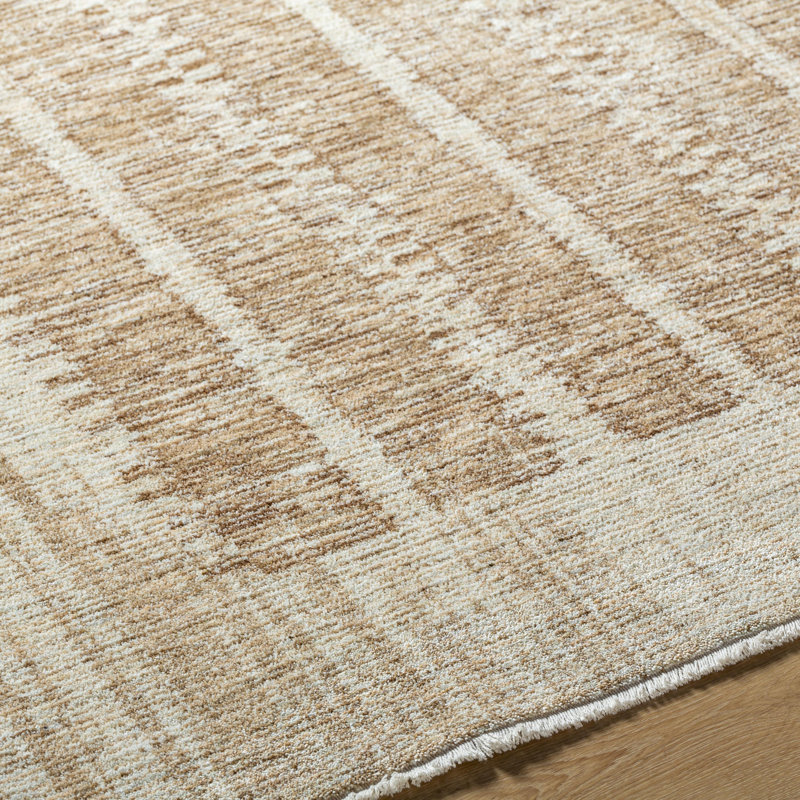 Usonia Beige and Brown Wool and Synthetic 5' x 7' Area Rug