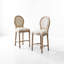 Chaises de bar Amando d'une hauteur de 30 po, tabourets de bar rembourrés en bois massif, tabourets de bar en bois de style champêtre français classique, techniques de tréfilage et de sculpture-129766991-131139520
