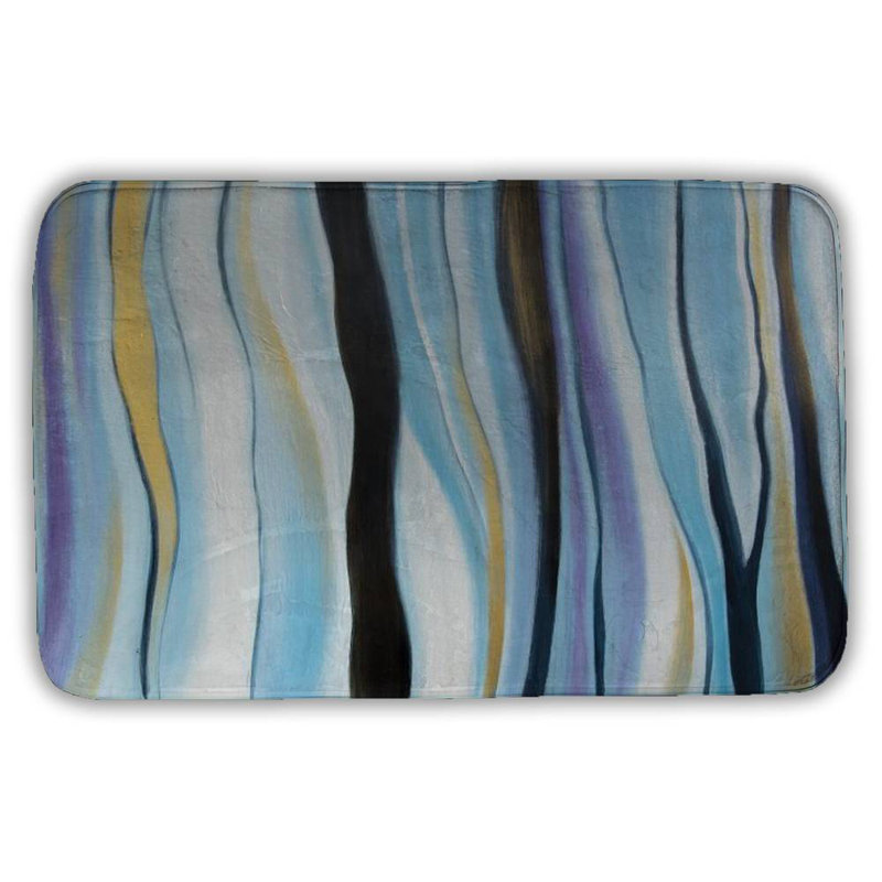 Blue mood Bath Mat with Non-Slip Backing - Quick Dry Memory Foam Bathroom Rug - Absorbent - Modern Plush Spa-Style - Machine Washable