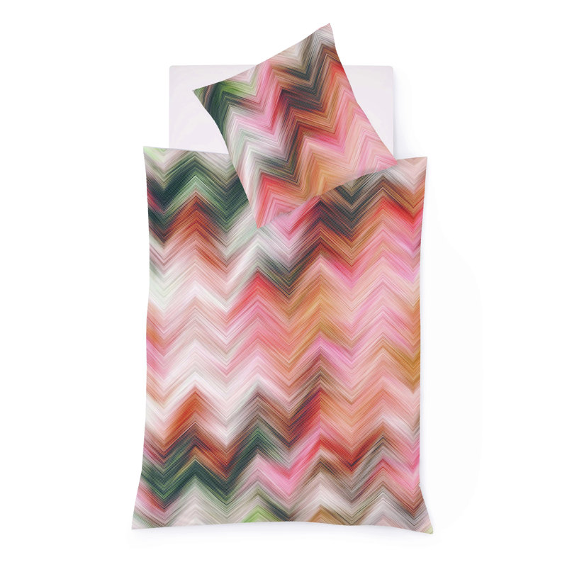 Multi-Coloured Sateen Reversible Duvet Cover Set, Single - 1 Pillowcase (80 x 80 cm)