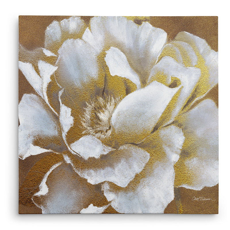 Golden Bloom II - impression sur toile, H 16 po X l 16 po x p 1,5 po